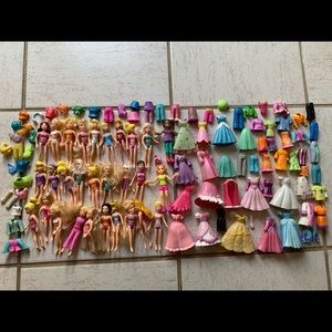 Polly Pocket LOT! 🌸👚👙🩱👛 29 dolls & clothing~*~* Vintage ~*~*